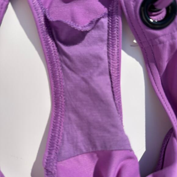 Eres Bikini Set Tie Triangle Top & Hipster Bottoms 38 FR US 6 EUC Purple Orchid - Picture 7 of 10